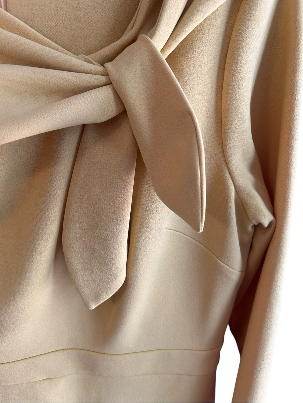 Calvin Klein timeless mustard color bow-neck sheath dress Size 10 - Picture 3 of 7